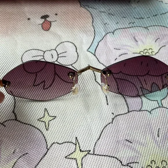 Cartier Purple Sunglasses with Black Temples